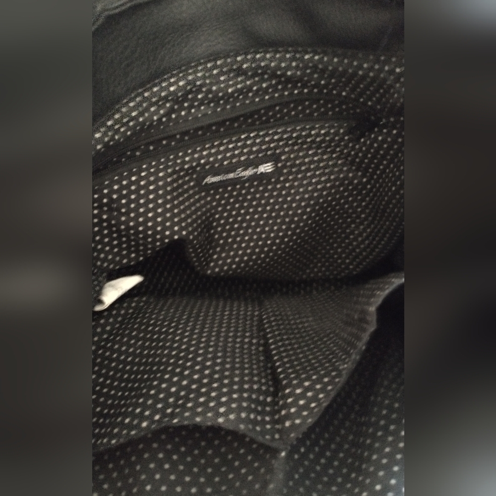 American Eagle Black Boho Bohemian Faux Leather Backpack - Picture 5 of 5